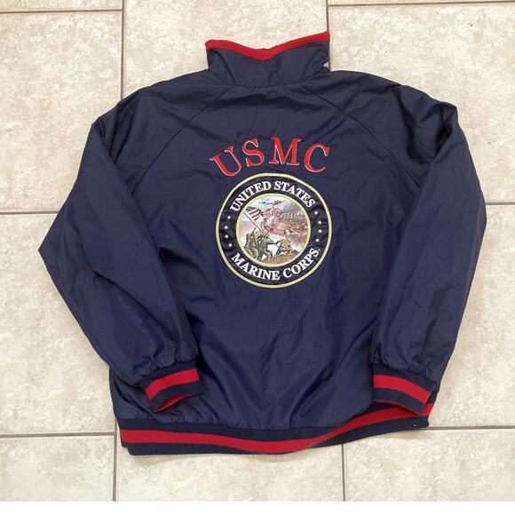 USMC  Marines Jacket Reversible Mens Military Red Fleece Blue Veteran XL - Picture 3 of 12